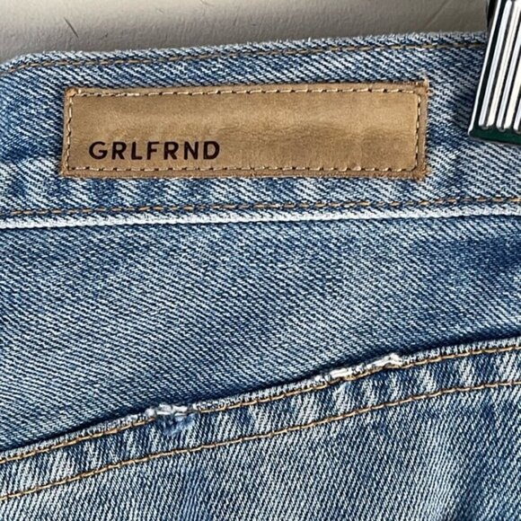 grlfrnd karolina jeans distressed in last dance size 25 medium wash cotton - Picture 8 of 13